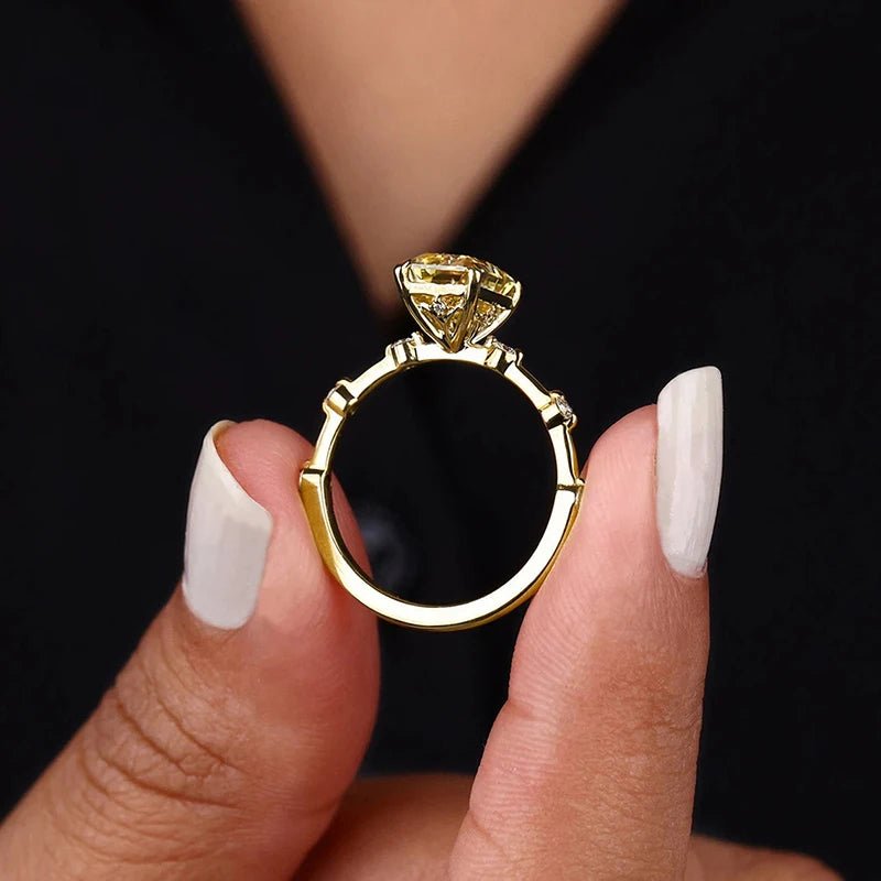ZEYA - Jasmine Square Yellow Zirconia Ring