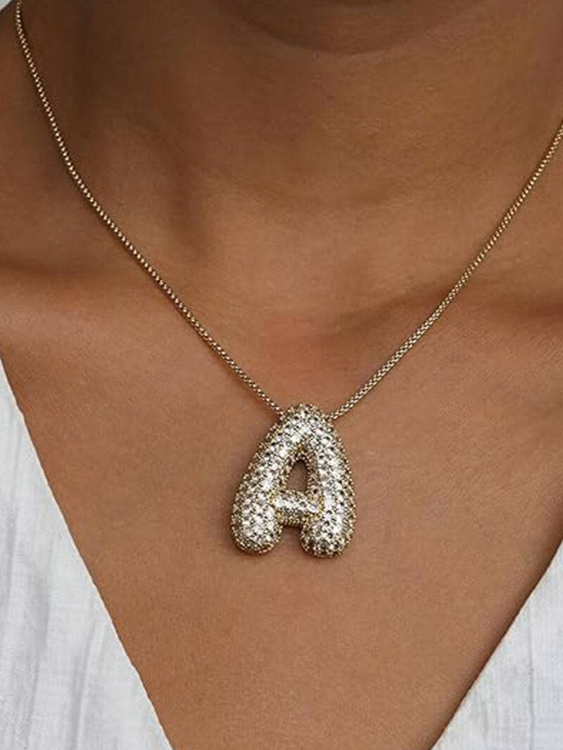 Pavé Letter Necklace Jewelry