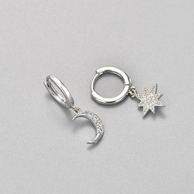 Clara Star Moon Hoop Piercing