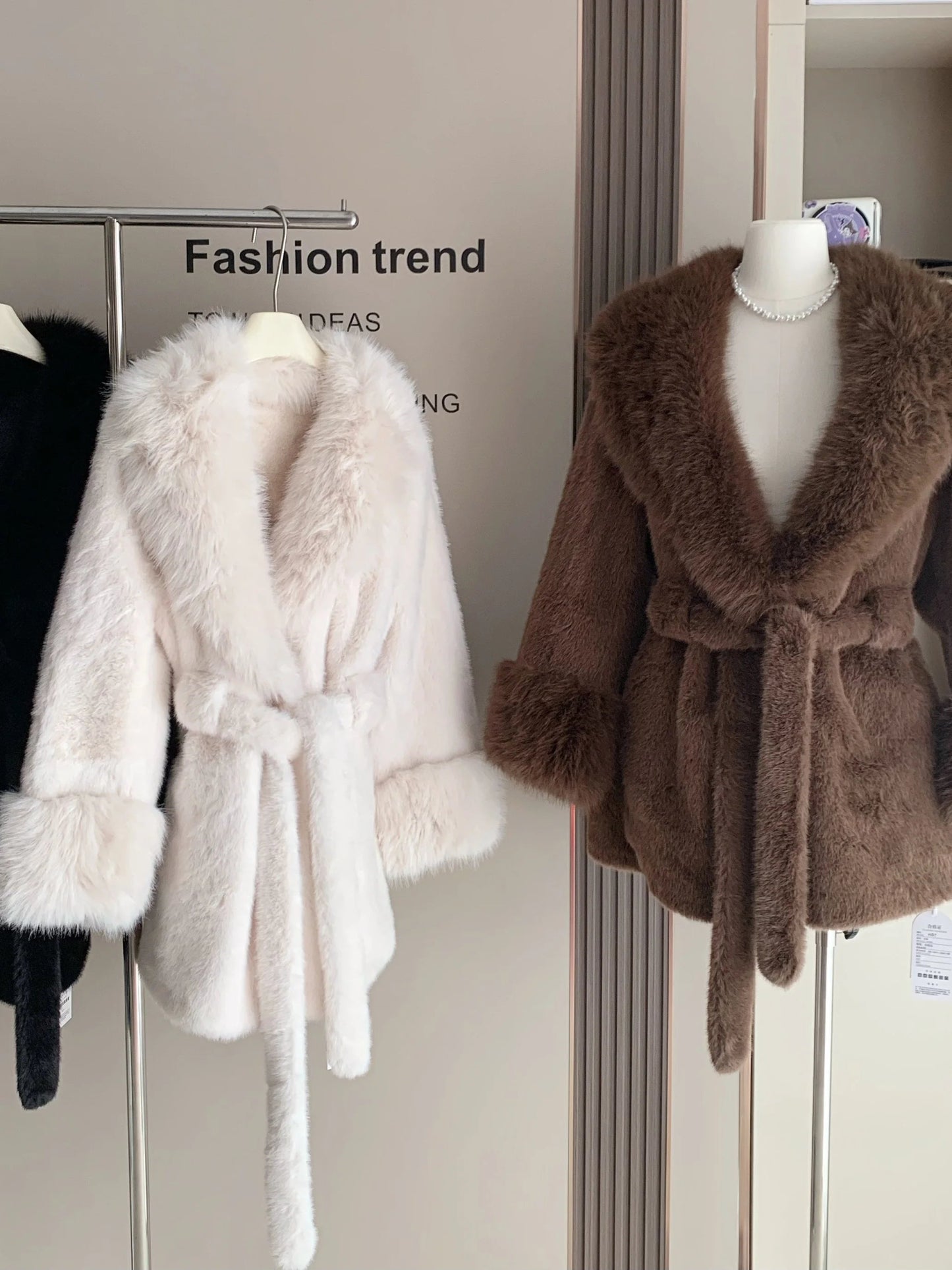 ZEYA - Carmina Faux Fur Trim Coat