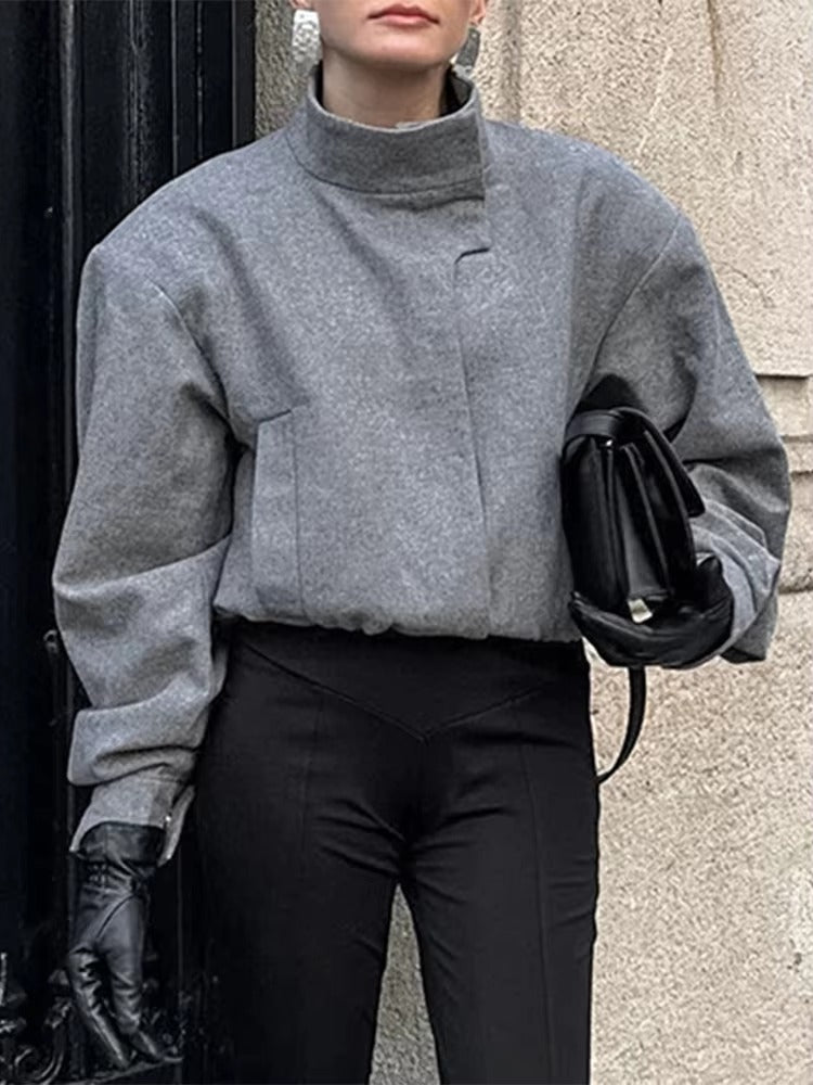 ZEYA - Ellyse Stand Collar Short Jacket