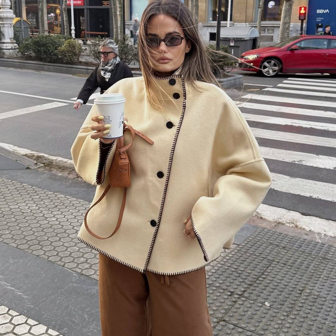 ZEYA - Emma High Neck Button Jacket