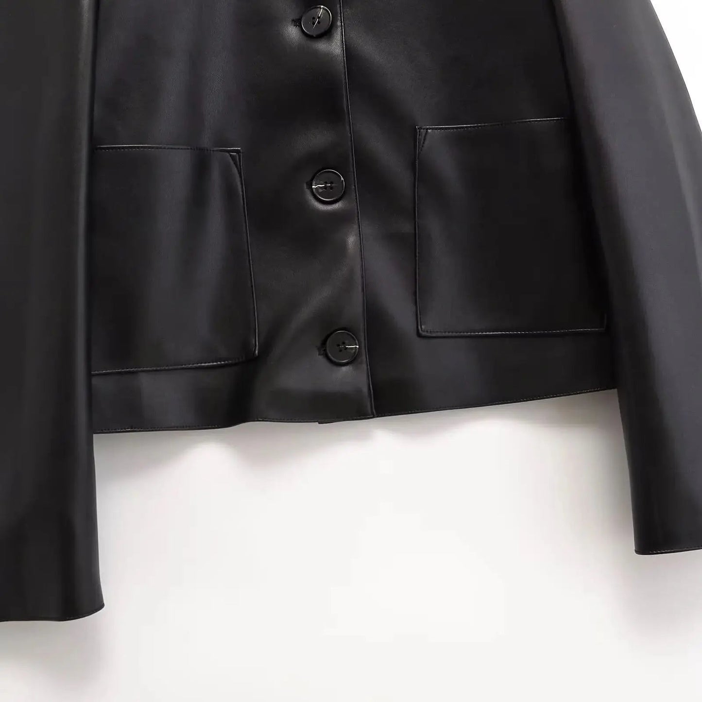 ZEYA - Gianne Cropped Faux Leather Jacket