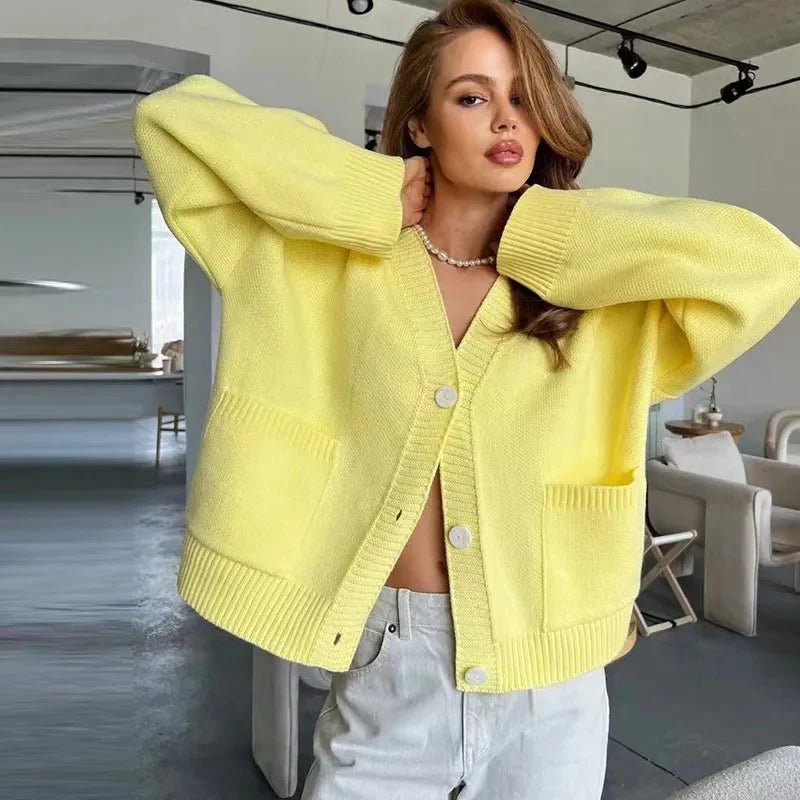 ZEYA - Melissa Cardigan with Elegant V Neck & Long Sleeves