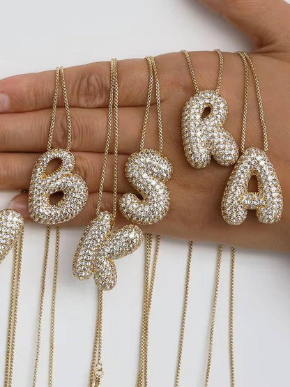 ZEYA - Pavé Letter Necklace