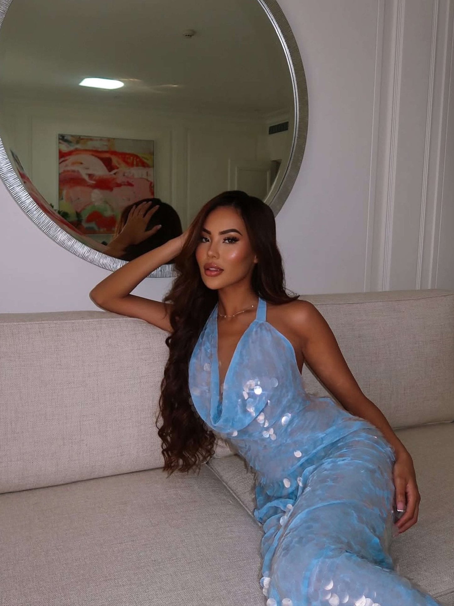 ZEYA - Rosy Sequin Maxi Dress