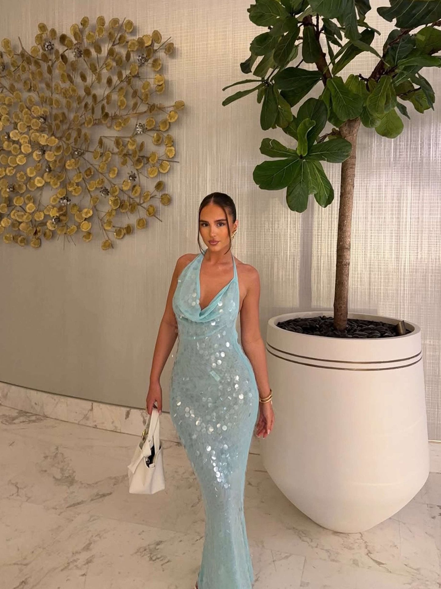 ZEYA - Rosy Sequin Maxi Dress