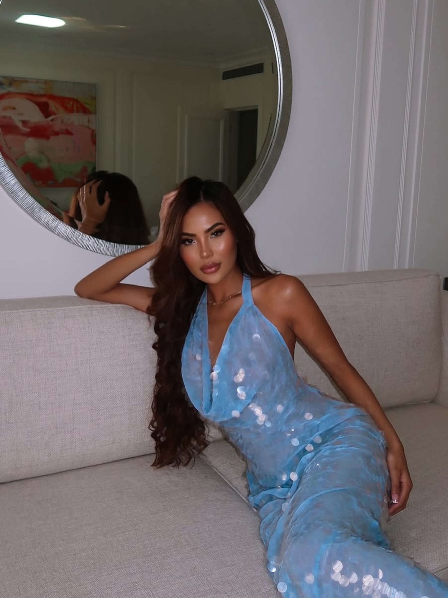 ZEYA - Rosy Sequin Maxi Dress