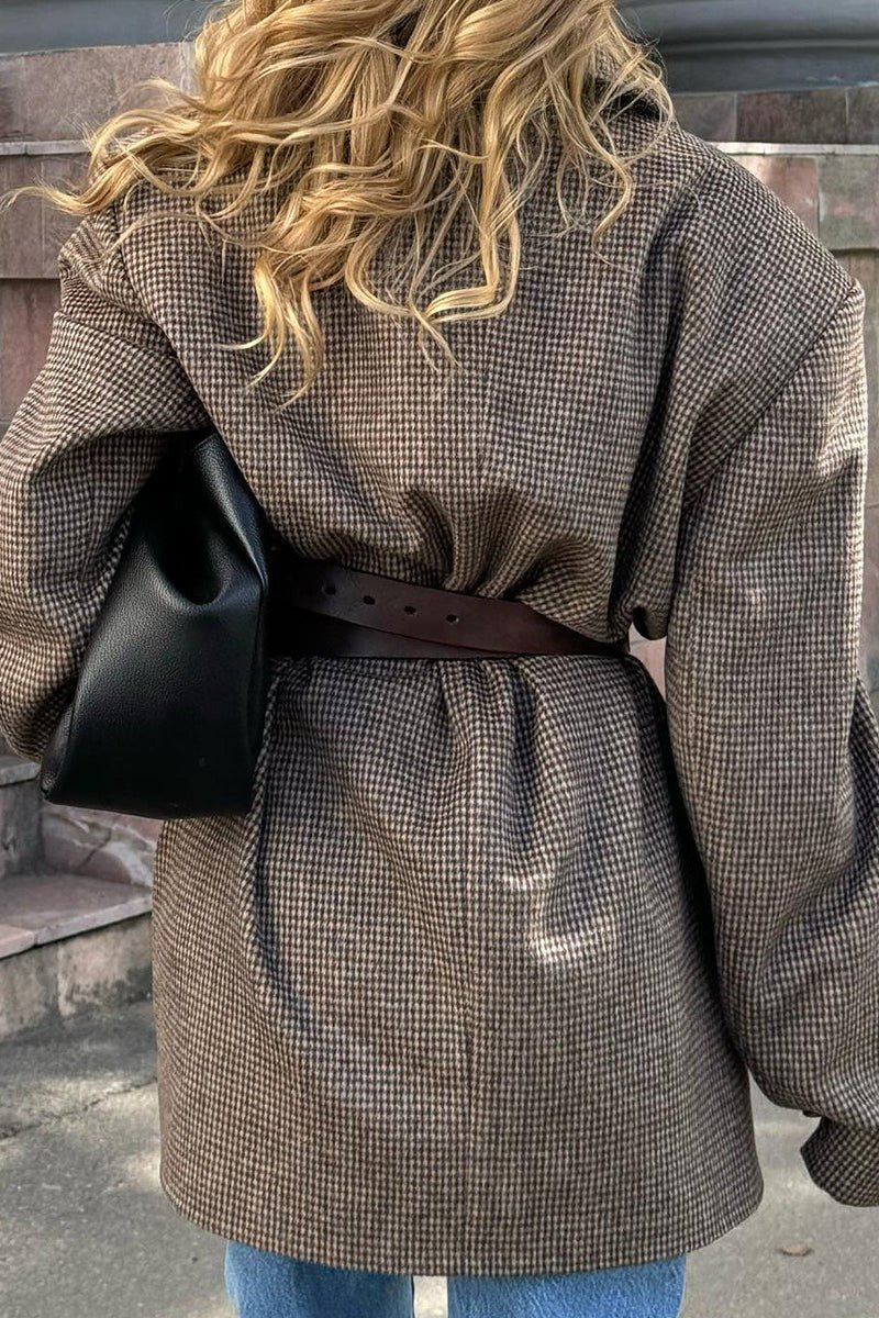 ZEYA - Trisha Houndstooth Long Coat